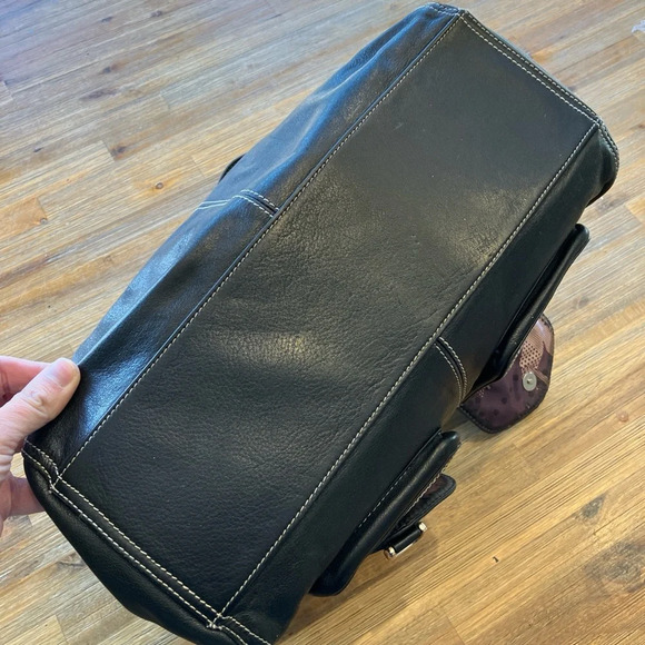 Ted‎ Baker black leather satchel bag with white stitching. Excellent condition. - Picture 4 of 8